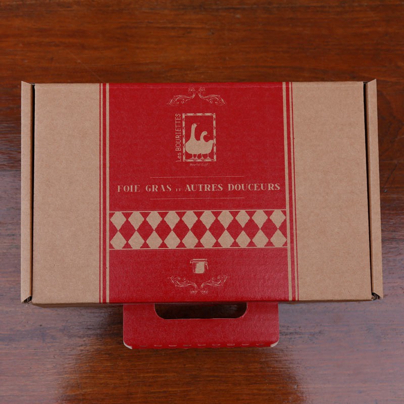 Coffret cadeau autour du foie gras et produits du Quercy - malette carton  - Les Bouriettes