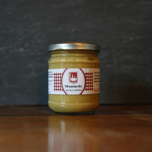 Pot en verre de moutarde aux cèpes de 110g Les Bouriettes