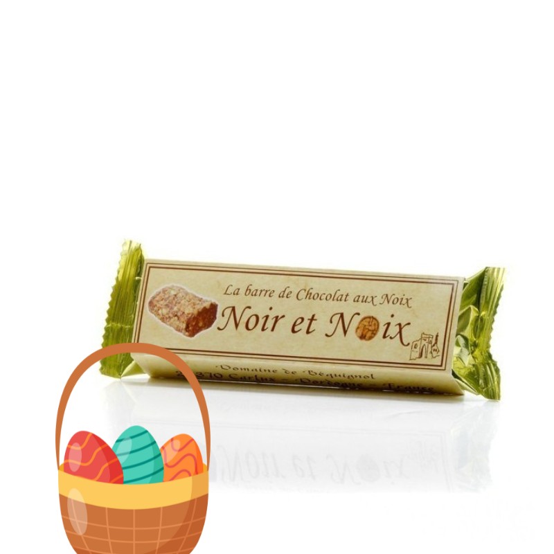 barre artisanale chocolat noir et noix