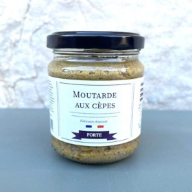 Pot en verre de moutarde aux cèpes de 110g Les Bouriettes