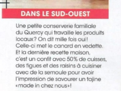 Article sur le confit de canard Mi Figue Mi raisin dans Modes et Travaux Octobre